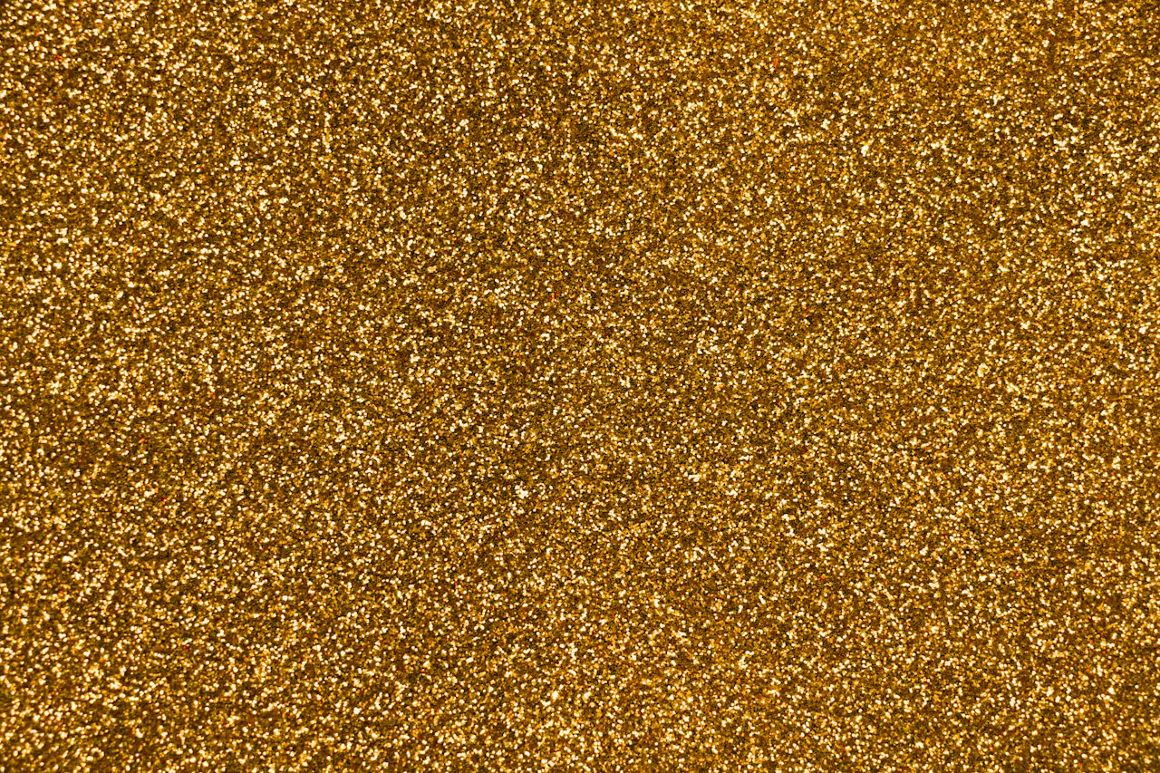 Close-up of gold glitter texture